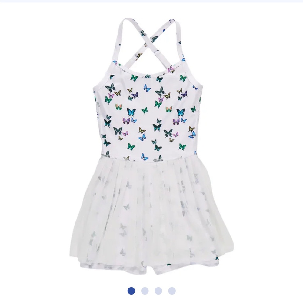 Teresa New York Girls Tennis Dress - butterflies on white - size 10/12